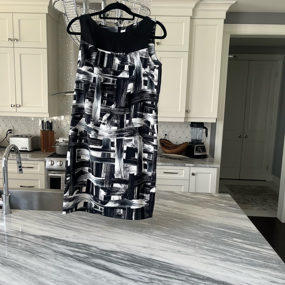AB STUDIO summer business wear dress abstract paint size 12